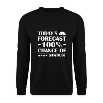 Carpenter Today's Forecast Woodworking - Unisex Pullover - Schwarz - Vorne - Alina (178cm) & Michal (187cm)
