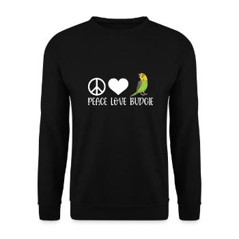 Budgerigar Perruche Oiseau Cadeau pour animaux de compagnie - Sweat-shirt Unisexe - noir - Devant - Alina (178cm) & Michal (187cm)