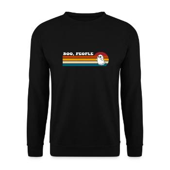 Boo Ew Leute Vintage Farben - Unisex Pullover - Schwarz - Vorne - Alina (178cm) & Michal (187cm)