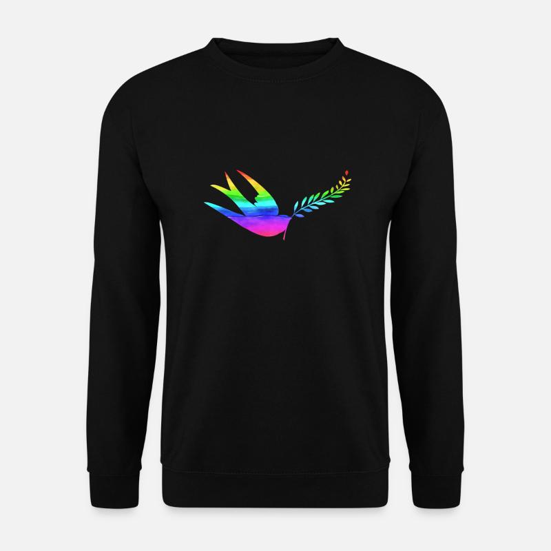 Friedenstaube regenbogen - Unisex Pullover - Schwarz