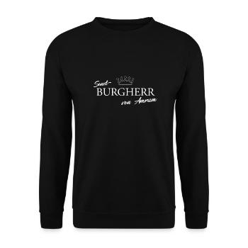 Sand-Burgherr von Amrum - Unisex Pullover - Schwarz - Vorne - Alina (178cm) & Michal (187cm)