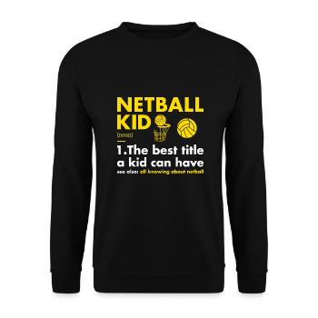 Sport Kid Definition Netball - Unisex Sweatshirt - black - Front - Alina (178cm) & Michal (187cm)