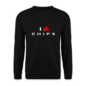 I hate Chips - Unisex Sweatshirt - black - Front - Alina (178cm) & Michal (187cm)