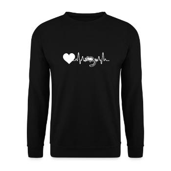 Puls Herzschlag Bilch - Unisex Pullover - Schwarz - Vorne - Alina (178cm) & Michal (187cm)