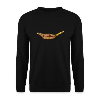 Zipper for would-be bodybuilders - Unisex Sweatshirt - black - Front - Alina (178cm) & Michal (187cm)