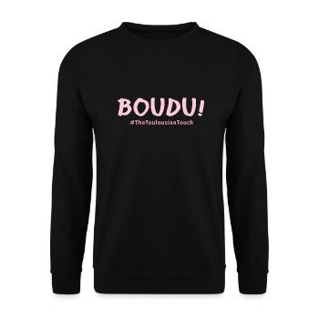 Boudu !! - Sweat-shirt Unisexe - noir - Devant - Alina (178cm) & Michal (187cm)