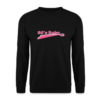 Year 80 baby - Unisex Sweatshirt - black - Front - Alina (178cm) & Michal (187cm)