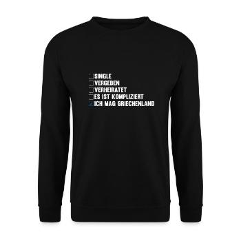 Griechen Grieche Griechenland - Unisex Pullover - Schwarz - Vorne - Alina (178cm) & Michal (187cm)