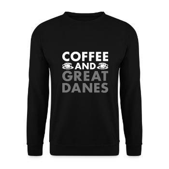 Café et dogue allemand - Sweat-shirt Unisexe - noir - Devant - Alina (178cm) & Michal (187cm)