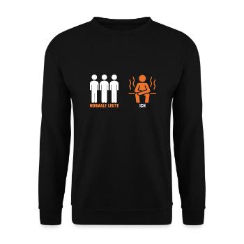 Wellness Saunagänger Saunieren Saunierer Sauna - Unisex Pullover - Schwarz - Vorne - Alina (178cm) & Michal (187cm)