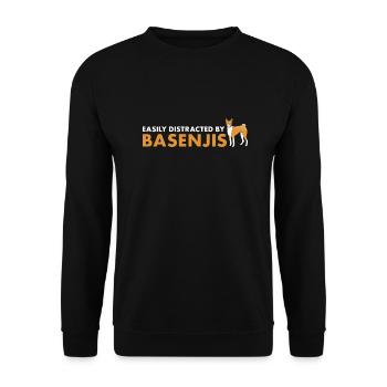 Dog Easily Distracted By Basenji - Unisex Sweatshirt - black - Front - Alina (178cm) & Michal (187cm)