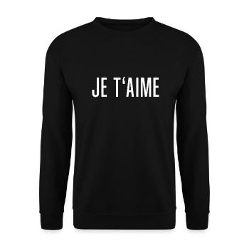 Je t´aime - Unisex Pullover - Schwarz - Vorne - Alina (178cm) & Michal (187cm)