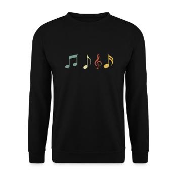 Vintage Retro Musical Note - Unisex Sweatshirt - black - Front - Alina (178cm) & Michal (187cm)