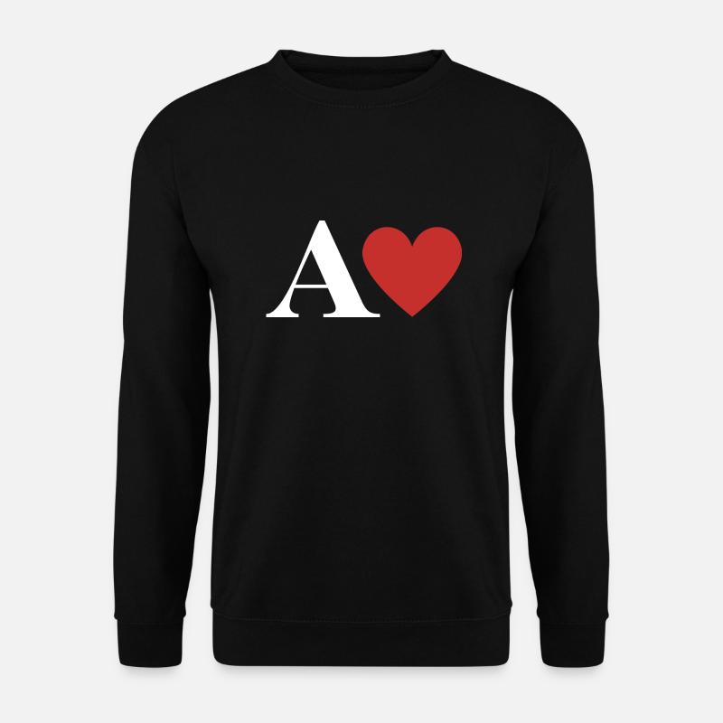 Roter Herz-Buchstabe - Unisex Pullover - Schwarz