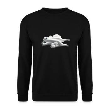 Relaxed Ghost Halloween - Fantasma Relax - Unisex Sweatshirt - black - Front - Alina (178cm) & Michal (187cm)