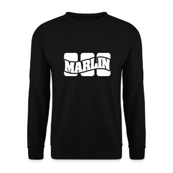 Name Marlin - Unisex Pullover - Schwarz - Vorne - Alina (178cm) & Michal (187cm)