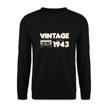 Musique Classique & Nostalgique Anniversaire - Vintage - Sweat-shirt Unisexe - noir - Devant - Alina (178cm) & Michal (187cm)