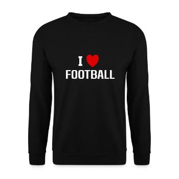 Ich liebe Fußball - Unisex Pullover - Schwarz - Vorne - Alina (178cm) & Michal (187cm)