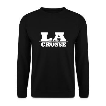 lacrosse lacrosse-merch lacrosse-spieler - Unisex Pullover - Schwarz - Vorne - Alina (178cm) & Michal (187cm)