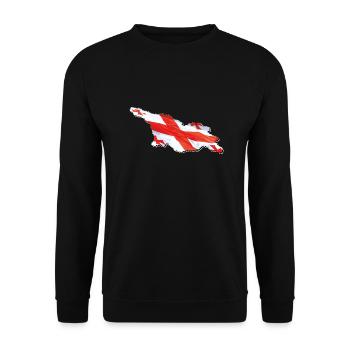 Drapeau de la Géorgie sur la carte de la Géorgie - Sweat-shirt Unisexe - noir - Devant - Alina (178cm) & Michal (187cm)