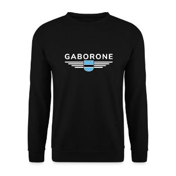 T-shirt Gaborone pour les supporters du Botswana - Sweat-shirt Unisexe - noir - Devant - Alina (178cm) & Michal (187cm)