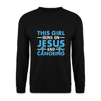 Canoeist This Girl Runs On Jesus And Canoeing - Unisex Sweatshirt - black - Front - Alina (178cm) & Michal (187cm)