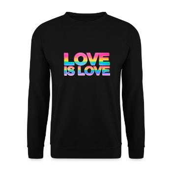 Love Is Love Mois de la Gay Pride LGBT CSD LGBTQ+ - Sweat-shirt Unisexe - noir - Devant - Alina (178cm) & Michal (187cm)