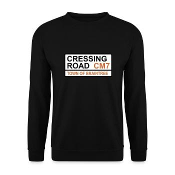 Braintree Cressing Road Iconic Street Sign - Unisex Sweatshirt - black - Front - Alina (178cm) & Michal (187cm)
