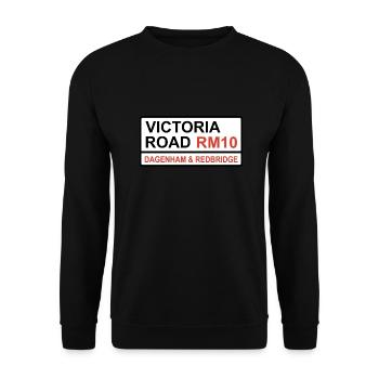 Dagenham & Redbridge Victoria Road Iconic Sign - Unisex Sweatshirt - black - Front - Alina (178cm) & Michal (187cm)