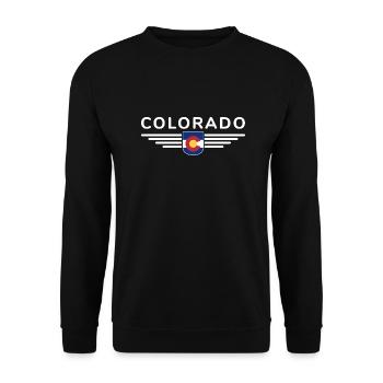 Colorado Fan T-Shirt – Mountains & Adventure - Unisex Sweatshirt - black - Front - Alina (178cm) & Michal (187cm)