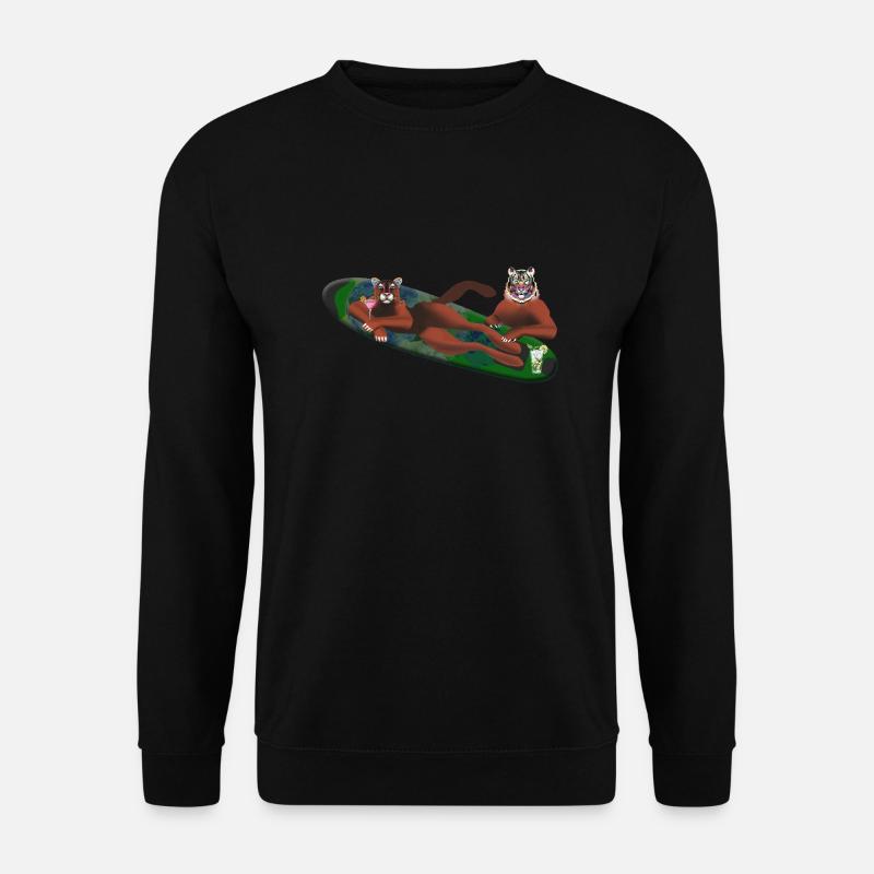 Tiger im Wasser - Unisex Pullover - Schwarz