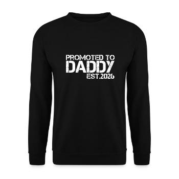 Promu au Papa Est. 2026 - Sweat-shirt Unisexe - noir - Devant - Alina (178cm) & Michal (187cm)