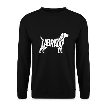 Labrador - süßer Hund Kaligraphie Aufkleber - Unisex Pullover - Schwarz - Vorne - Alina (178cm) & Michal (187cm)