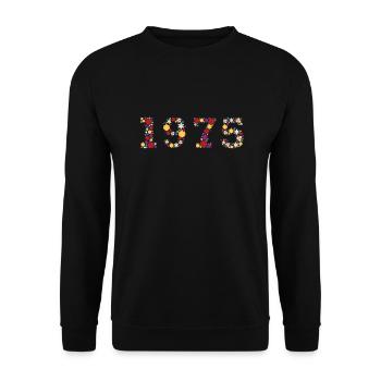 Flowers 1975 - Unisex Pullover - Schwarz - Vorne - Alina (178cm) & Michal (187cm)