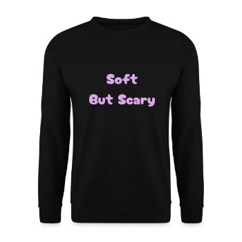 Soft But Scary Shirt – Pastel Baddie Summer Tee - Unisex Sweatshirt - black - Front - Alina (178cm) & Michal (187cm)