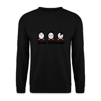 best friends - Unisex Pullover - Schwarz - Vorne - Alina (178cm) & Michal (187cm)