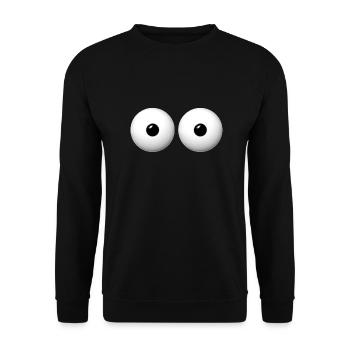 augen - Unisex Pullover - Schwarz - Vorne - Alina (178cm) & Michal (187cm)