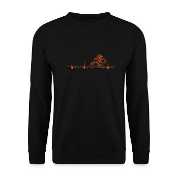 SR500 TX500 Heartbeat orange - Unisex Sweatshirt - black - Front - Alina (178cm) & Michal (187cm)