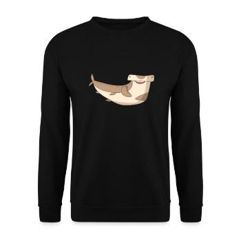Hammerhai Lustig - Unisex Pullover - Schwarz - Vorne - Alina (178cm) & Michal (187cm)