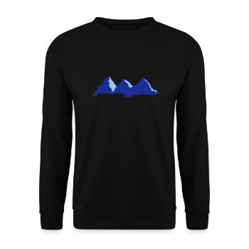 Mountain Highlander Zeichnungsvektor - Unisex Pullover - Schwarz - Vorne - Alina (178cm) & Michal (187cm)