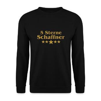 Goldene Serie - 5 Sterne Schaffner - Unisex Pullover - Schwarz - Vorne - Alina (178cm) & Michal (187cm)