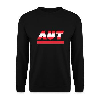 Austria flag flag AUT - Unisex Sweatshirt - black - Front - Alina (178cm) & Michal (187cm)