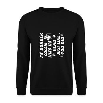 Border collie - Sweat-shirt Unisexe - noir - Devant - Alina (178cm) & Michal (187cm)