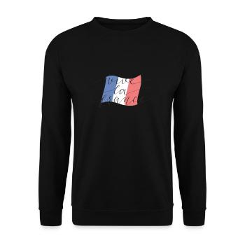 Frankreich Frankreich lebt die Franzosen - Unisex Pullover - Schwarz - Vorne - Alina (178cm) & Michal (187cm)