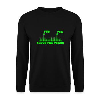 Bass ich liebe Bass Techno Hardstyle Jumpstyle - Unisex Pullover - Schwarz - Vorne - Alina (178cm) & Michal (187cm)