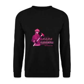 Feuerwehrfrau Freiwillige Feuerwehr Beruf Geschenk - Unisex Pullover - Schwarz - Vorne - Alina (178cm) & Michal (187cm)