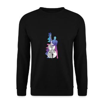 Kontrabass - Unisex Pullover - Schwarz - Vorne - Alina (178cm) & Michal (187cm)