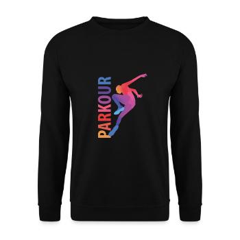 Parkour gift - Unisex Sweatshirt - black - Front - Alina (178cm) & Michal (187cm)