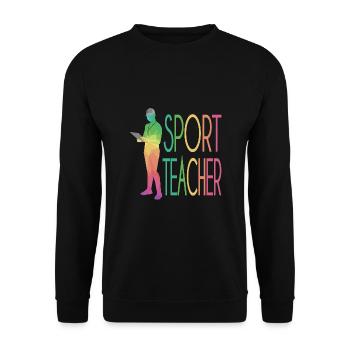 PE teacher - Unisex Sweatshirt - black - Front - Alina (178cm) & Michal (187cm)