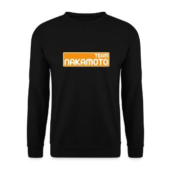 Team Satoshi Nakamoto - Unisex Pullover - Schwarz - Vorne - Alina (178cm) & Michal (187cm)